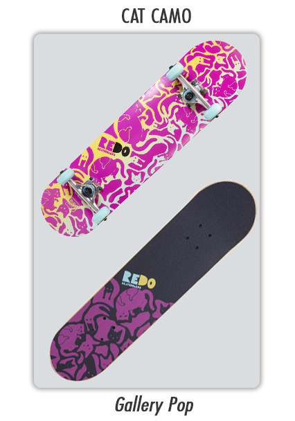 Gallery Pop Cat Camo Skateboard